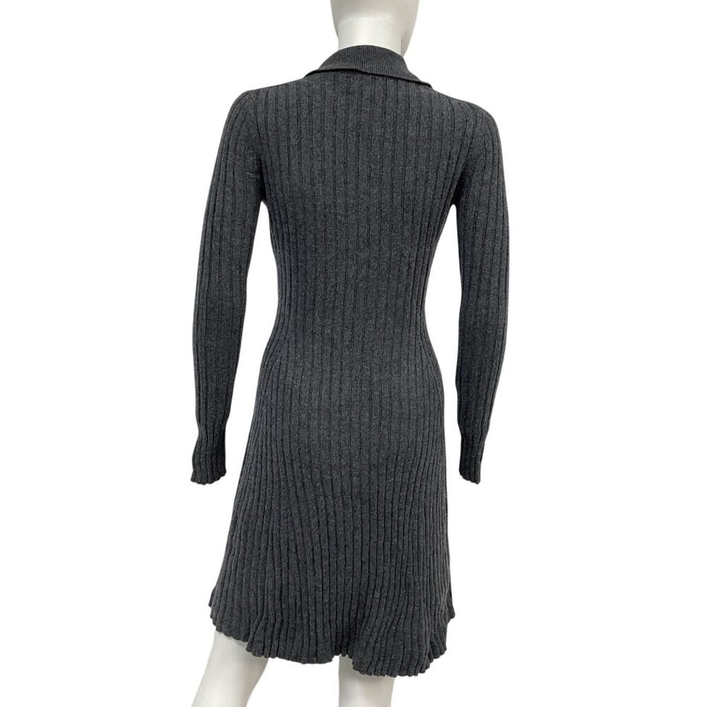 Hatch Ribbed Storm Grey Addie Polo Sweater Dress Size 1 - Picture 3 of 5
